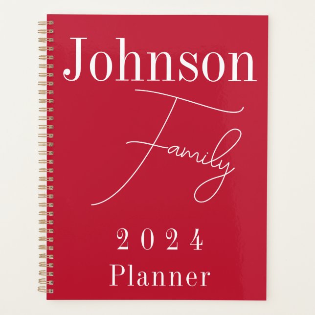 Moderne Rote Familie 2024 Planer (Vorderseite)