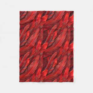 Moderne rote Federn Fleecedecke
