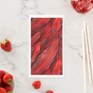 Moderne rote Federn Serviette