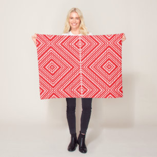 Moderne rote geometrische Fleece-Decke Fleecedecke