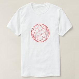 Moderne rote geometrische Kreislinien-Kunst Minima T-Shirt