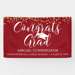 Moderne rote GLÜCKWUNSCH GRAD Script Confetti Banner