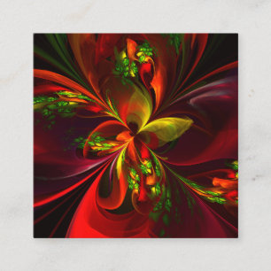 Moderne rote grüne florale abstrakte Kunst Muster Begleitkarte