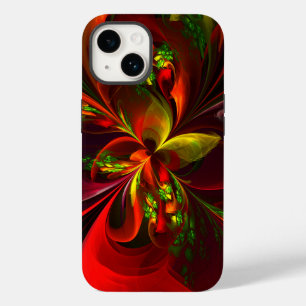 Moderne rote grüne florale abstrakte Kunst Muster Case-Mate iPhone 14 Hülle