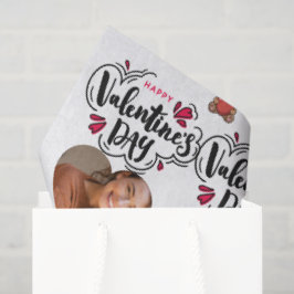 Moderne rote Happy Valentines Day Ein-Herz-Foto Seidenpapier