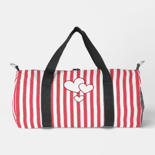 Moderne rote Kreidestreifen Hintergrund Dreifache Duffle Bag