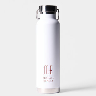 Moderne rote Monogramm Trinkflasche