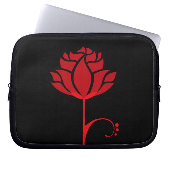 Moderne Rote Rose - Laptop-Sieb Laptopschutzhülle (Vorderseite)