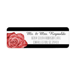 Moderne Rote Rose Schwarz/Weiß Streifen nach Maß