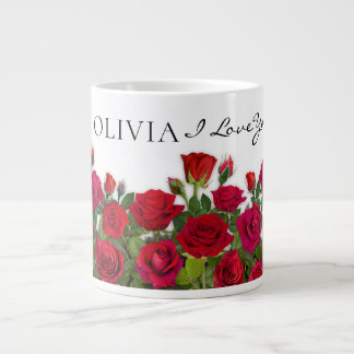 Moderne rote Rosen Garten Minimalist Ich liebe Nam Jumbo-Tasse