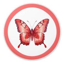 Moderne Rote Schmetterlingsknöpfe Hübsche Mädchenk