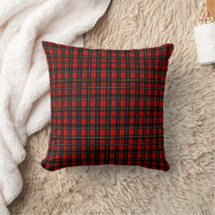 Moderne rote schottische Wallace-Tartan-Karo-Muste Kissen