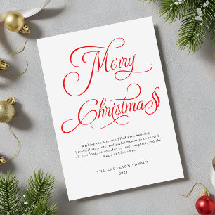Moderne rote Schrift Elegant Frohe Weihnachten