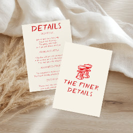 Moderne rote Schrift Hochzeit mit Pinselstrich Begleitkarte