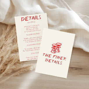 Moderne rote Schrift Hochzeit mit Pinselstrich Begleitkarte