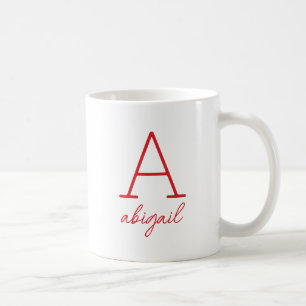 Moderne rote Schrift Minimalistisch Einfaches Mono Kaffeetasse
