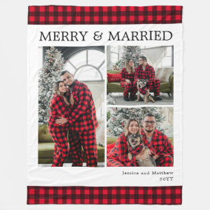 Moderne rote schwarze Gingham 3 Foto Merry and Mar Fleecedecke