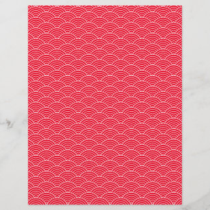 Moderne rote schwarze japanische Wellen Scrapbook