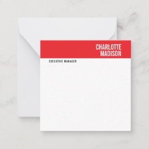 Moderne rote schwarze weiße trendige minimalistisc mitteilungskarte