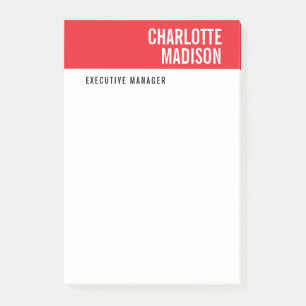 Moderne rote schwarze weiße trendige minimalistisc post-it klebezettel