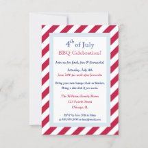 Moderne Rote Streifen 4. Juli GRILLEN Party