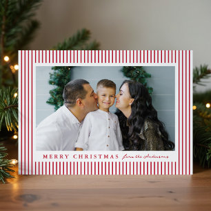 Moderne rote Streifen Frohe Weihnachten 2 Foto