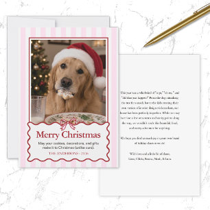 Moderne rote süße Hund lustige Weihnachtskarte Hau Feiertagskarte