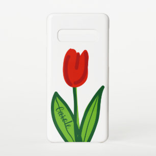 Moderne rote Tulpenvektorkunst Design Zazzle Basic Samsung Galaxy S10 Hülle