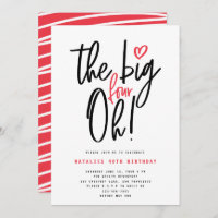 Moderne rote Typografie 40. Geburtstag Party