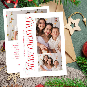 Moderne rote Typografie Frohe Weihnachten 3 Foto
