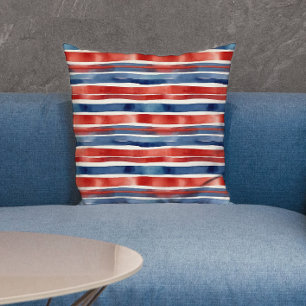 Moderne rote und blaue Streifen in amerikanischer  Kissen