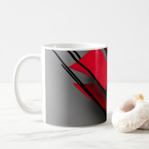 Moderne rote und schwarze abstrakte Kaffeetasse