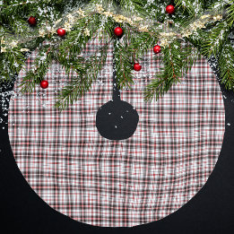 Moderne rote und schwarze Karo-Muster Polyester Weihnachtsbaumdecke