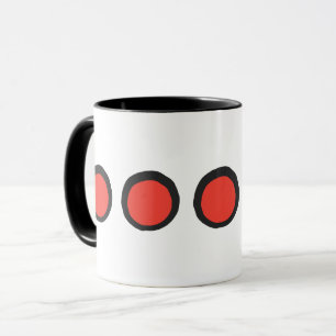 Moderne rote und schwarze kühne Punkte Tasse