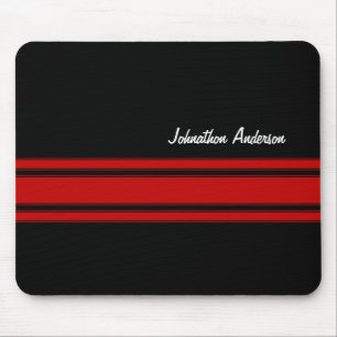 Moderne rote und schwarze laufende Streifen mit Mousepad