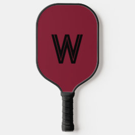 Moderne rote und schwarze Monogrammanfangsbuchstab Pickleball Schläger