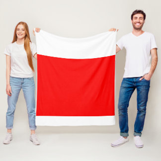 Moderne rote und weiße Blockleder Fleecedecke