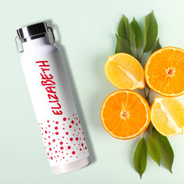 Moderne rote und weiße Polka-Punkte Trinkflasche