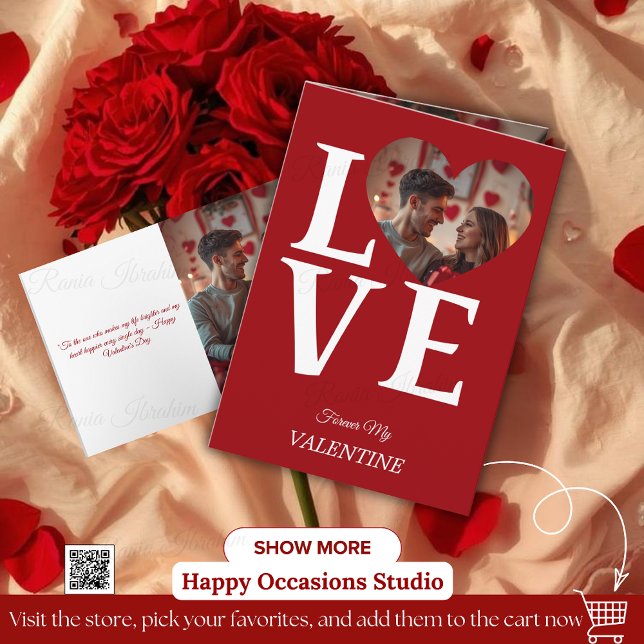 Moderne rote Valentinstag-Postkarte Karte (Von Creator hochgeladen)