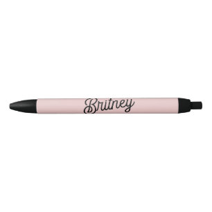 Moderne Röte Verstaubtes Rosa Monogramm und Name Kugelschreiber