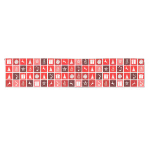 Moderne rote Weihnachts-Gitterstruktur Minimalisti Kurzer Tischläufer