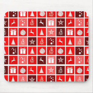 Moderne rote Weihnachts-Gitterstruktur Minimalisti Mousepad