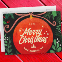 Moderne Rote Weihnachtsballen Ornament Botanisch