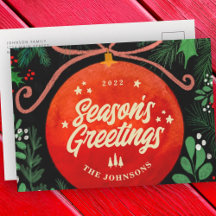 Moderne Rote Weihnachtsballen Ornament Botanisch