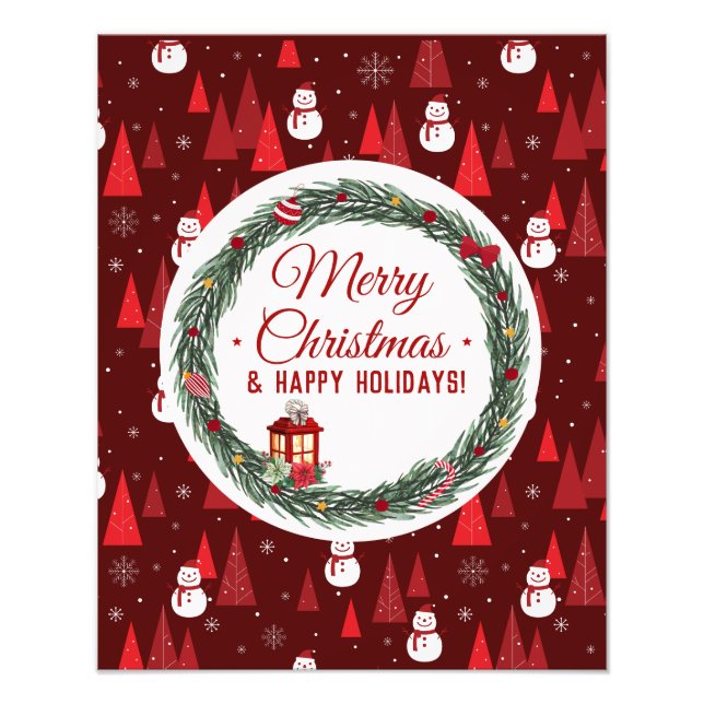 Moderne, rote Weihnachtsfeiertage Fotodruck (Vorne)
