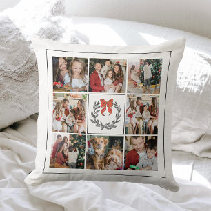 Moderne rote Weihnachtsgirlande 9 Familienfoto-Col Kissen