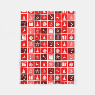 Moderne rote Weihnachtsgitterstruktur Minimalistis Fleecedecke