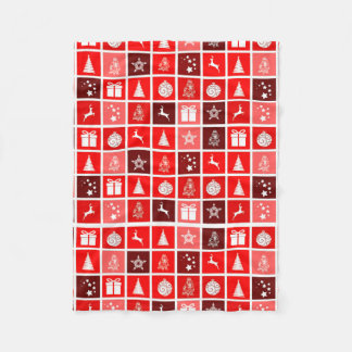 Moderne rote Weihnachtsgitterstruktur Minimalistis Fleecedecke