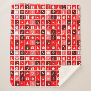 Moderne rote Weihnachtsgitterstruktur Minimalistis Sherpadecke
