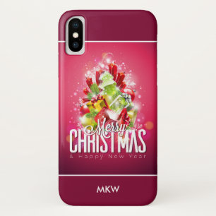 Moderne rote Weihnachtsgrafik Case-Mate iPhone Hülle